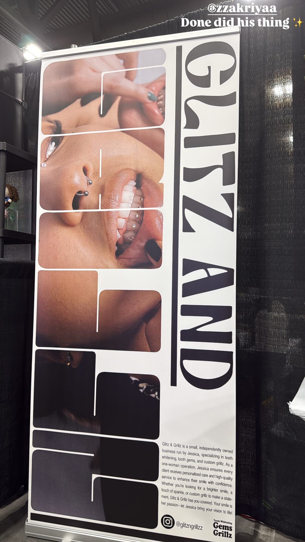 Glitz & Grillz event atmosphere and client smile